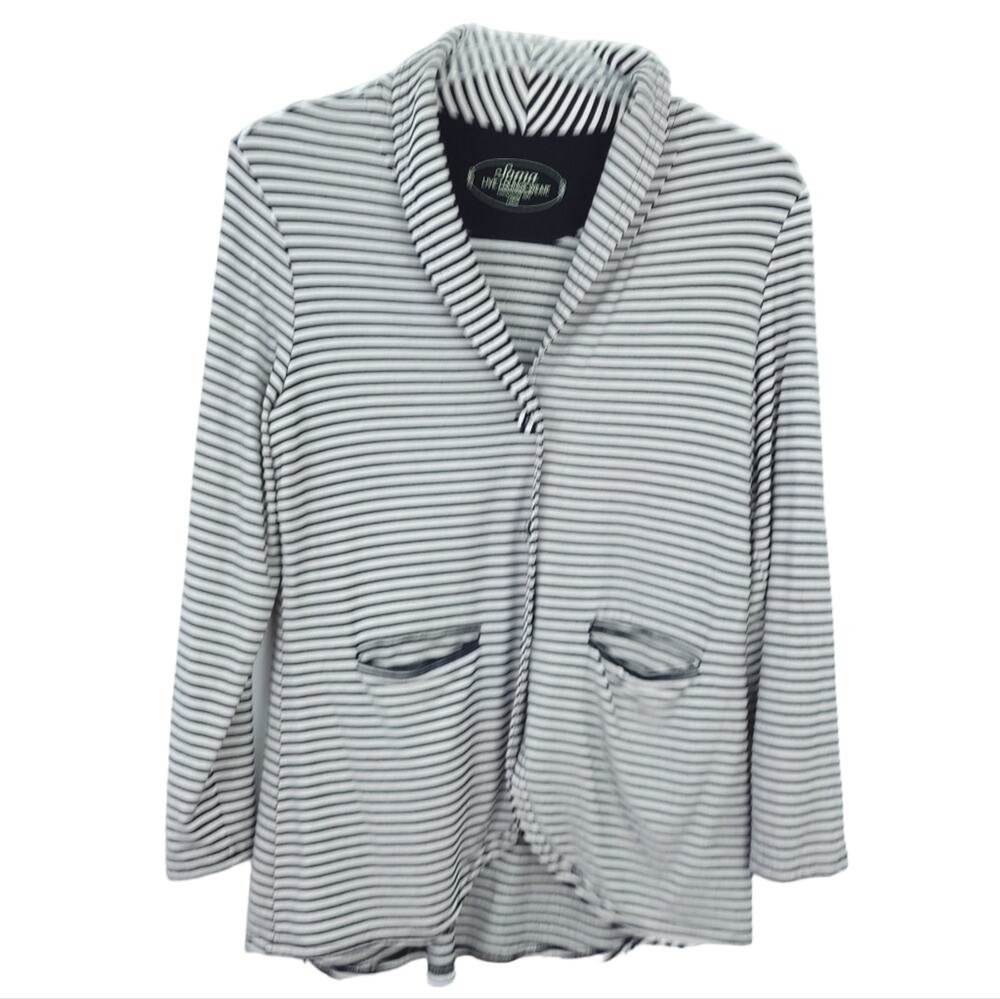 Soma Modal Blazer Jacket Large Black White Stripe, Incredibly Soft, Career